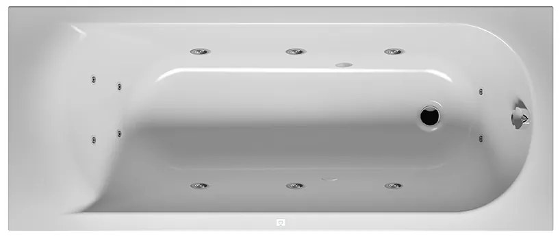 Riho Miami bubbelbad 180x80cm rechts wit glans met 6 + 4 + 2 hydrojets