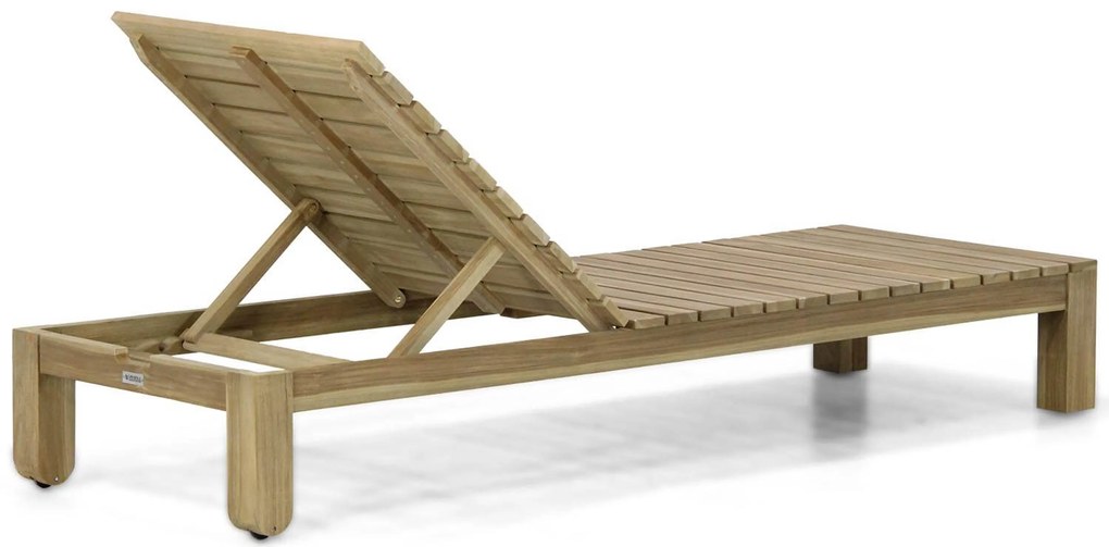 Santika Furniture Santika Arlington Lounger Met Antraciet Kussen Teak Old Teak Greywash