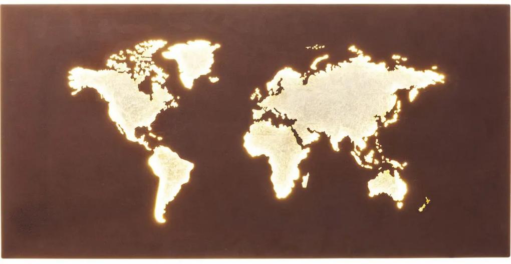Kare Design Map LED Wandlamp Wereldkaart