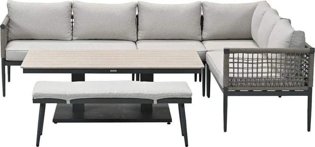 Garden Impressions Burela - Brugge lounge dining set 6-delig rechts - taupe