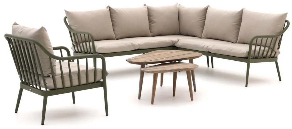 + 15% kassakorting | Hoek loungeset Manifesto  | 6 personen | Loungeset Groen | Hoekbank Aluminium | Kees Smit Tuinmeubelen