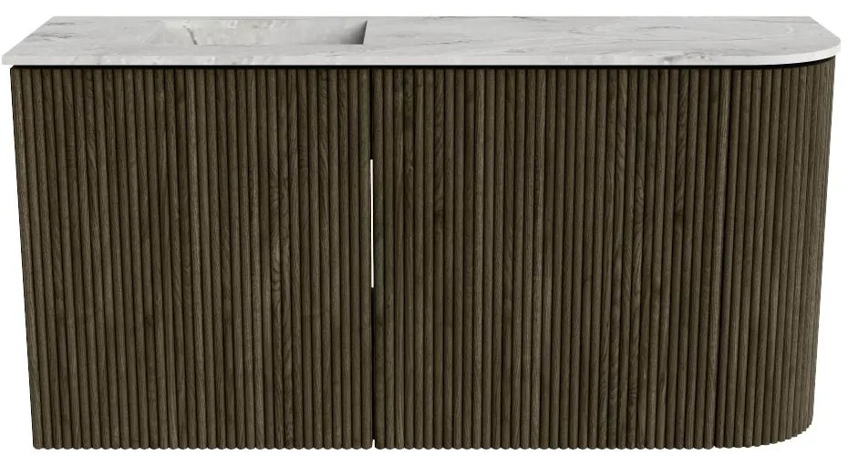 Mondiaz Joya DLux 80cm toiletmeubel ronding rechts shadow met wastafel faye links zonder kraangat glace