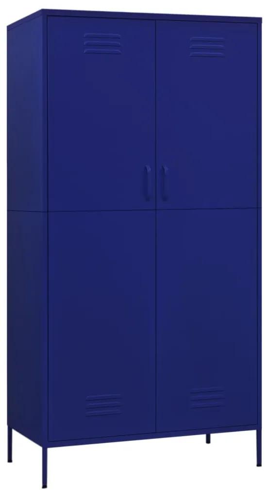 vidaXL Kledingkast 90x50x180 cm staal marineblauw