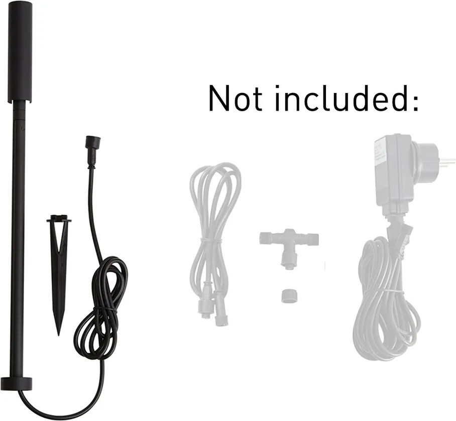 Moderne prikspot 12V zwart 10cm incl. LED IP65 - Voltaire Lino