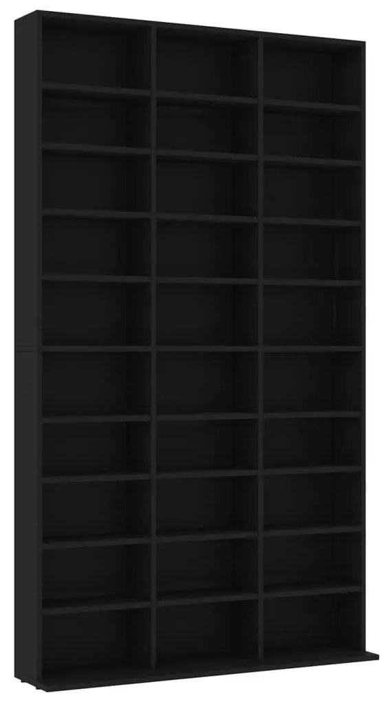 vidaXL Cd-kast 102x16x177,5 cm bewerkt hout zwart