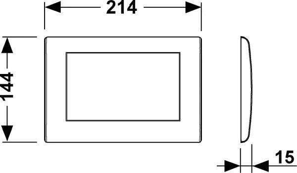 TECE Planus drukplaat 1-knop glans chroom