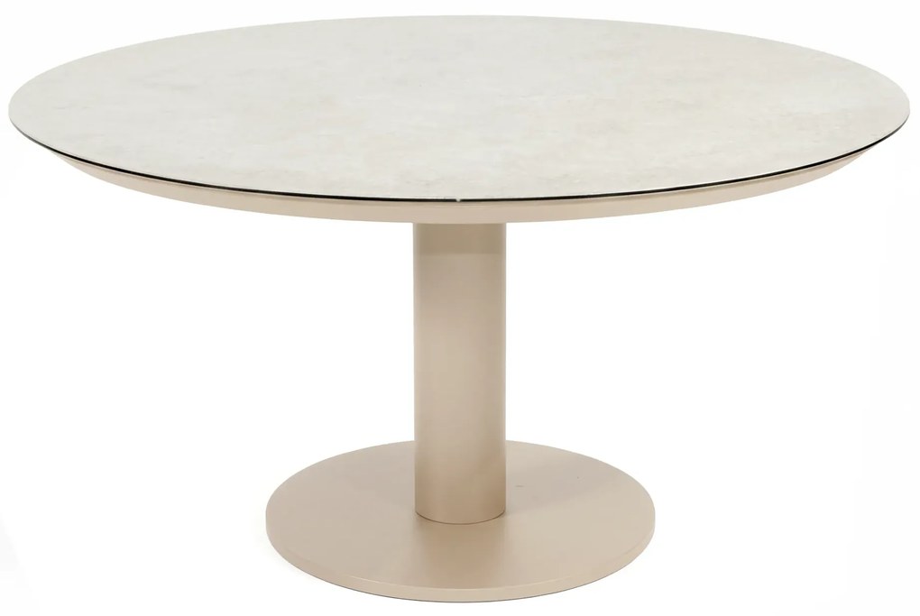 Taste by 4 Seasons Sarah low dining tuintafel latte met geprint keramisch blad Ø 130 cm Tuintafel   beige weerbestendig
