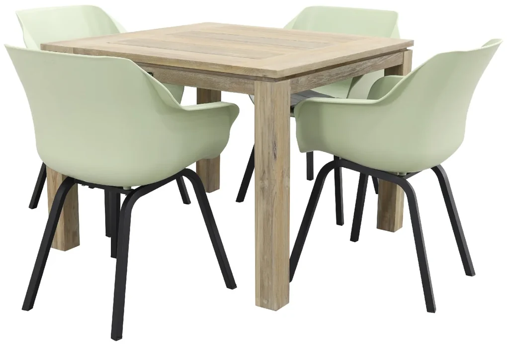 Sophie tuinstoel French Green/Rome grey 100 cm. - tuinset 5-delig