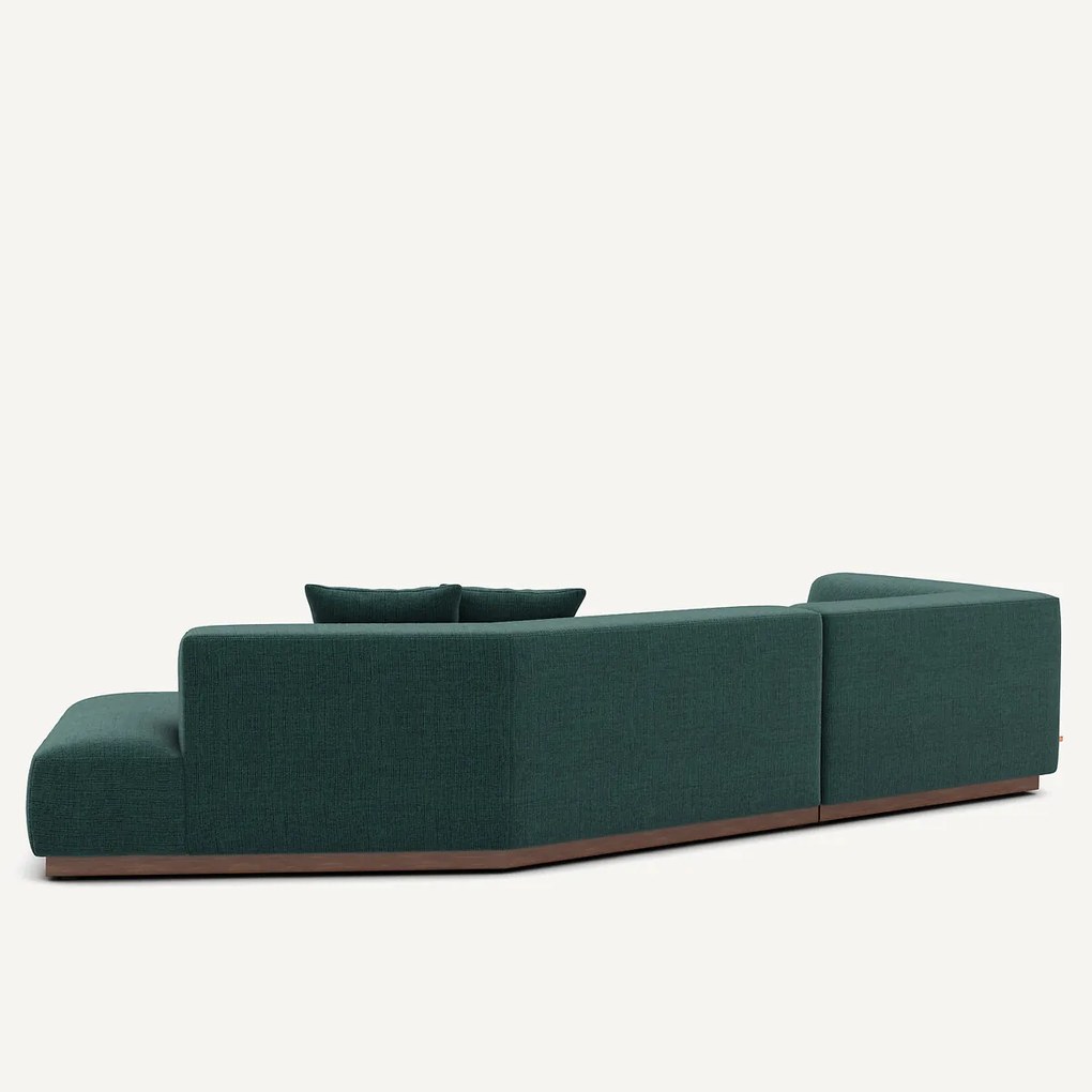 Linkse open hoekbank in gespikkelde stof, Jacopo