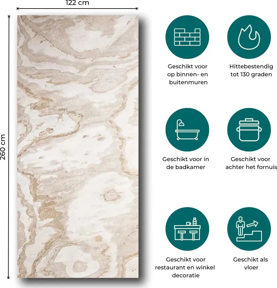 Natuursteen Wandpaneel Autumn Cream 260x122x0,2cm | Paneli Natuursteen Wandpanelen