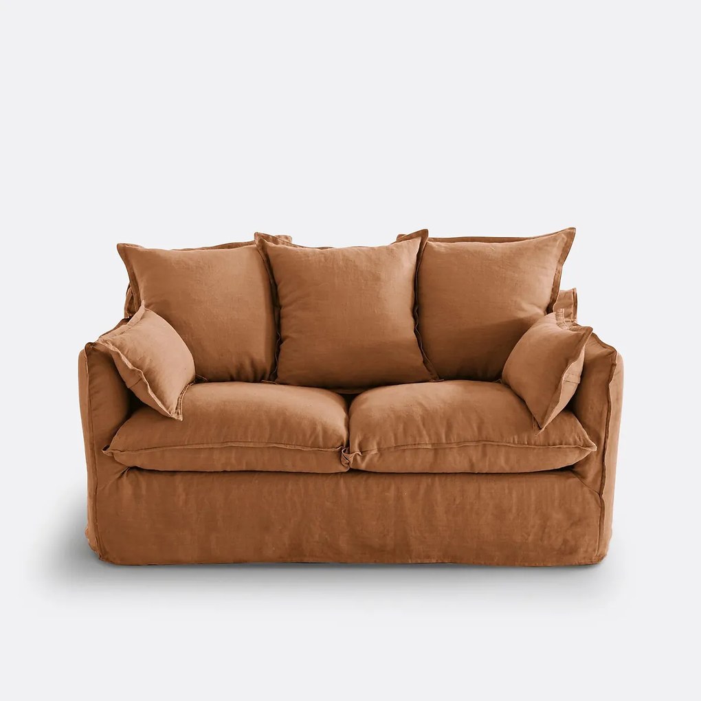 Bankhoes in gekreukt linnen Odna