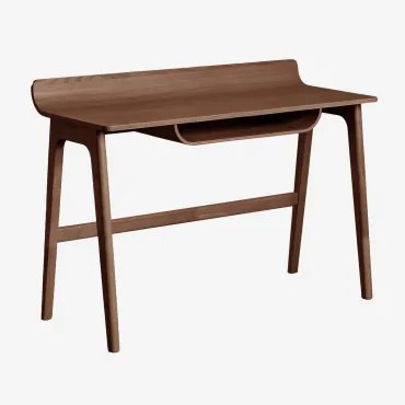 Bureau 120x50 Cm In Colman Hout Marrón Nogal Oscuro - Sklum
