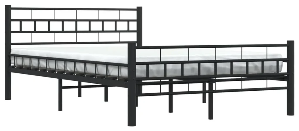 vidaXL Bedframe staal zwart 140x200 cm