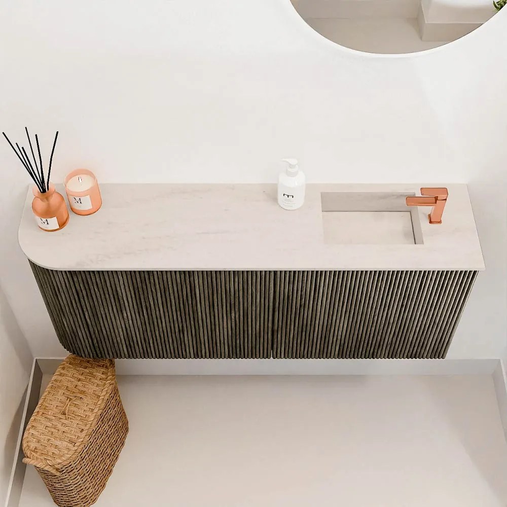 Mondiaz Joya DLux 100cm toiletmeubel ronding links shadow met wastafel faye rechts 1 kraangat meli