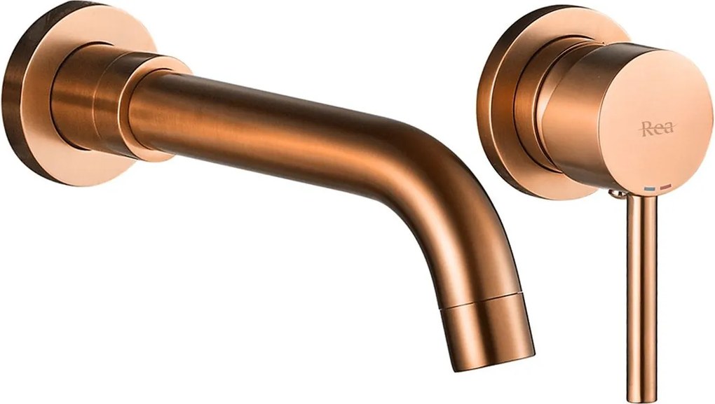 Inbouw wastafelkraan Rea Lungo Long Copper Brush + BOX