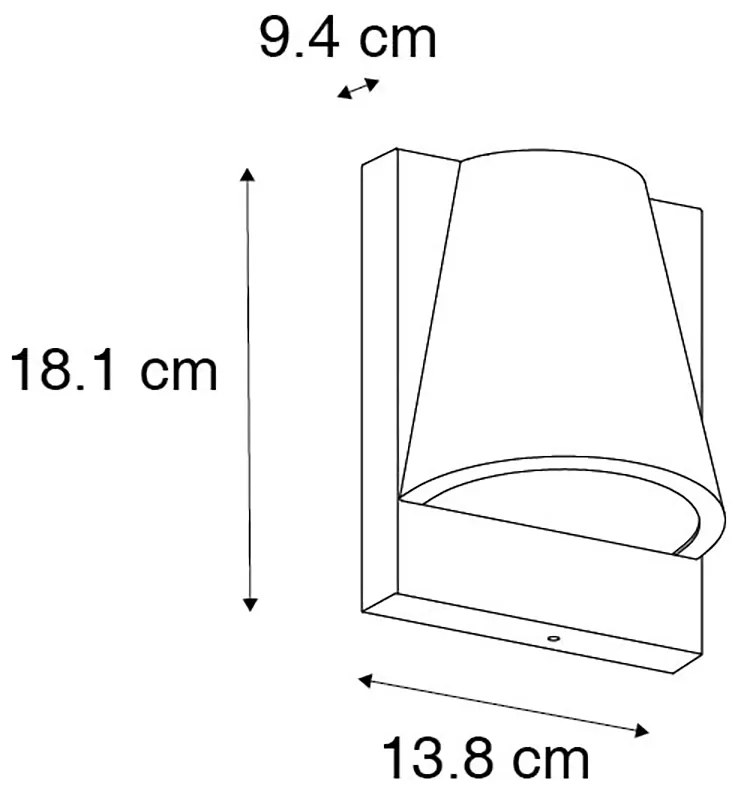Smart buiten wandlamp zwart IP44 incl. Wifi GU10 - Femke