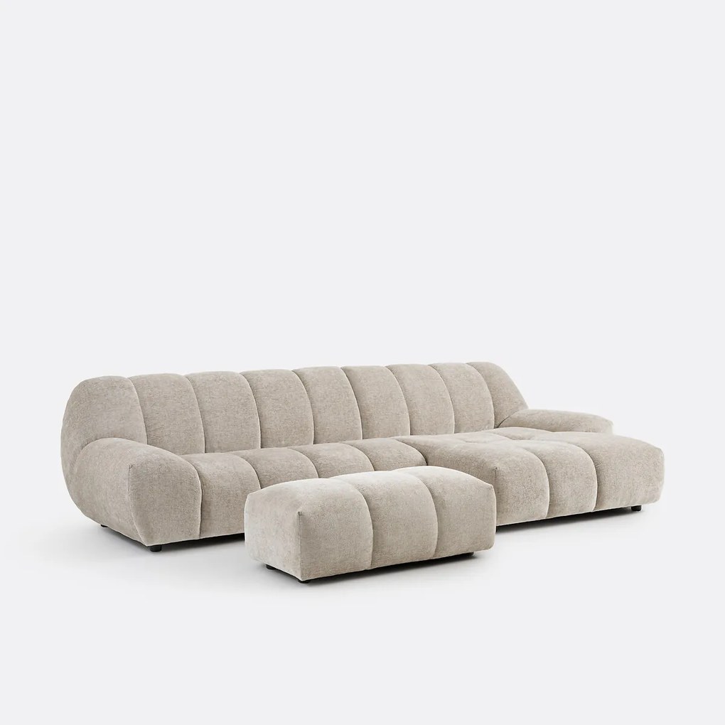 XL poef, dik fluweel, L109 cm, Nuria