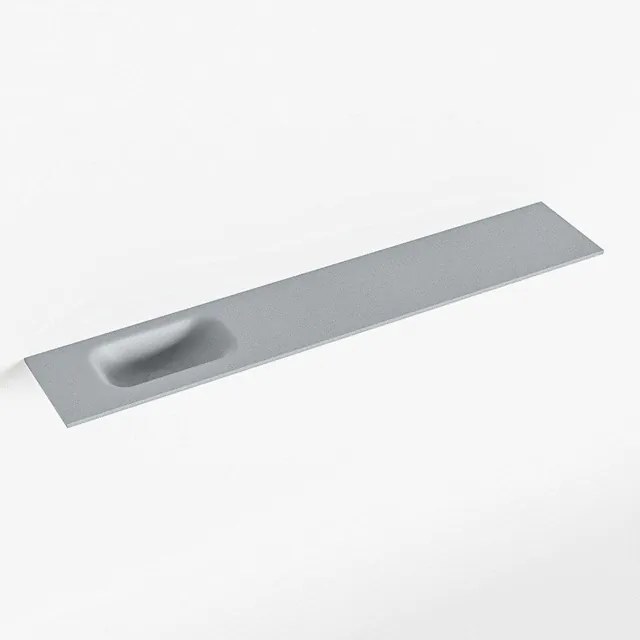 Mondiaz EDEN Fontein - 120x23x0.9cm - wasbak Links - zonder kraangaten - voor toiletmeubel - Solid surface - Plata F50126Plata