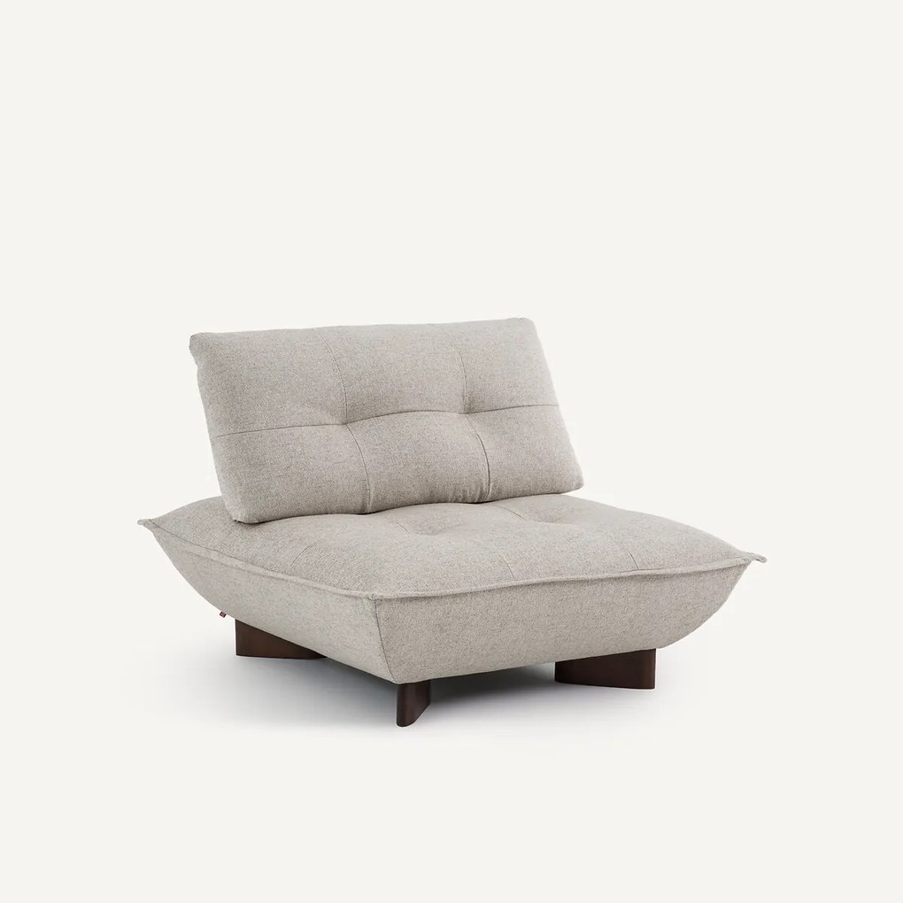 Modulaire haardstoel in gestructureerd linnen en viscose, KAORI