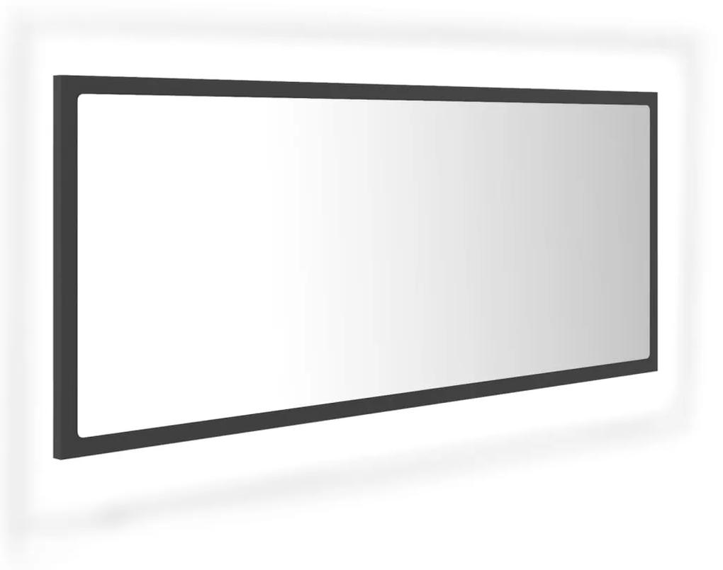 vidaXL Badkamerspiegel LED 100x8,5x37 cm spaanplaat grijs