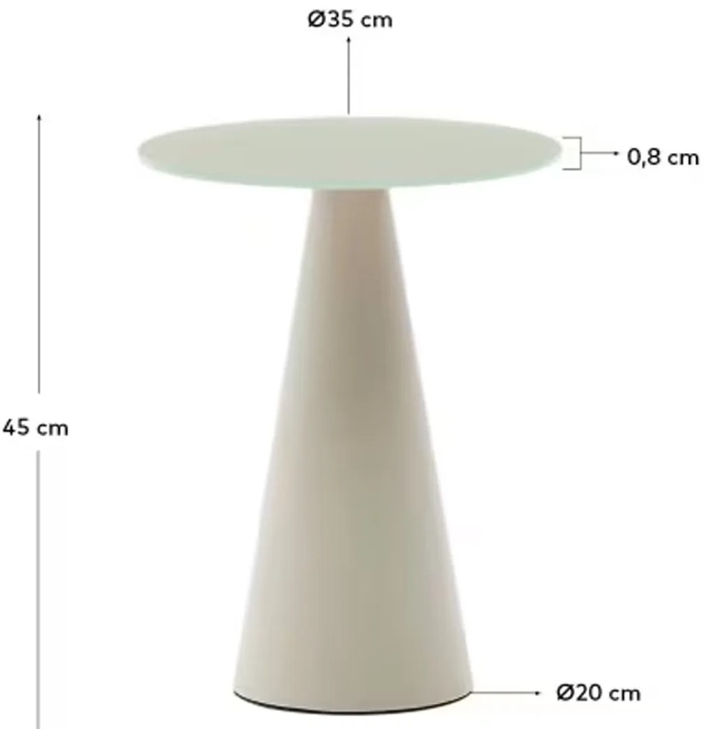 Kave Home Wilshire Ronde Bijzettafel Mat Glas Grijs 35 Cm - 35 X 35cm.