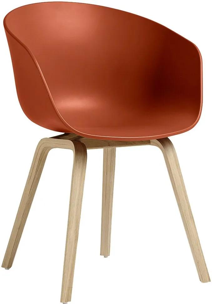 Hay AAC22 stoel met gelakt onderstel kuip oranje