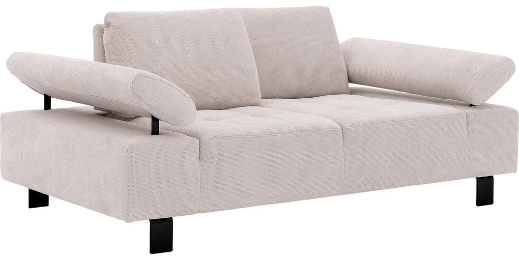 Goossens Bank Alvin wit, stof, 2,5-zits, modern design