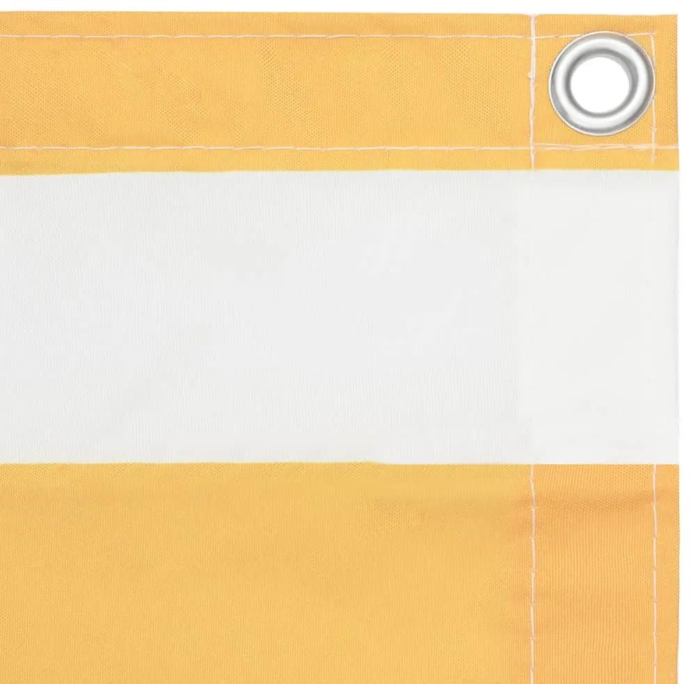 vidaXL Balkonscherm 75x600 cm oxford stof wit en geel