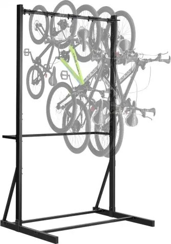 VEVOR Fietsendrager voor 5 fietsen, Fietsdrager met 5 stevige haken, Gemaakt van koolstofstaal, Draagvermogen 136 kg, Verticale fietsstandaard voor garage, woonkamer, binnenschuur