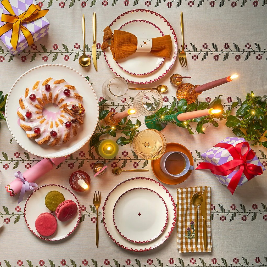 Geborduurd gewassen katoenen tafelkleed, Auvray