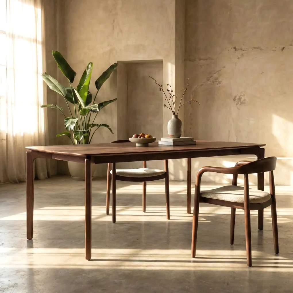 Design Eettafel Walnoot 180 X 90 Cm - 180 X 90cm.