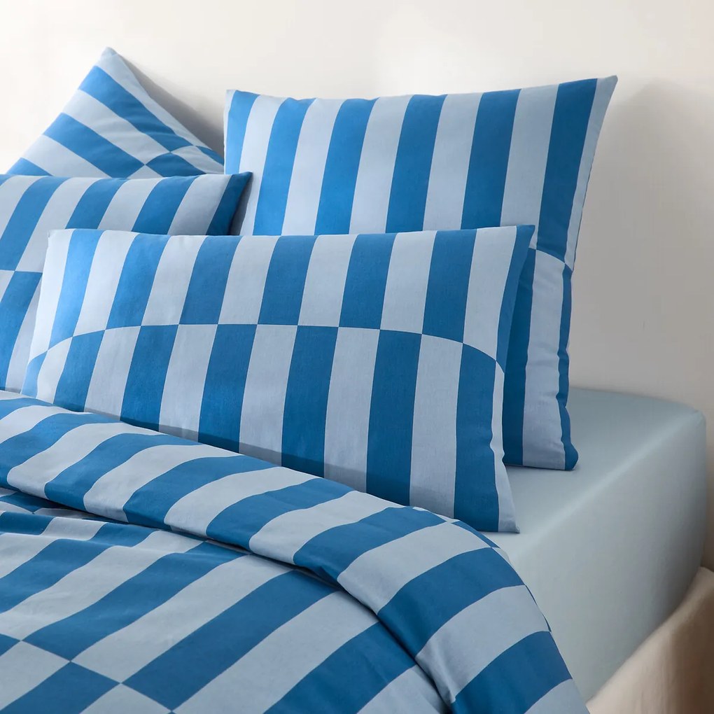 Kussensloop 50% gerecycled katoen, Tabaka bleu