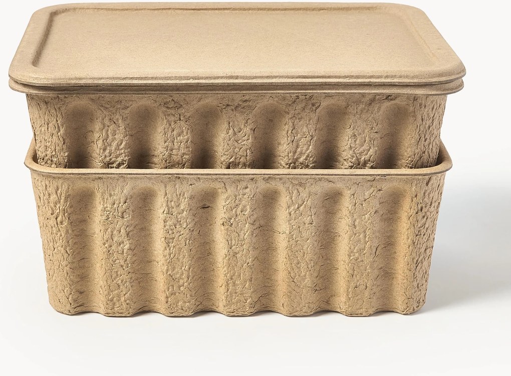 Opbergdozen Pulp van papierpulp, 2-delig