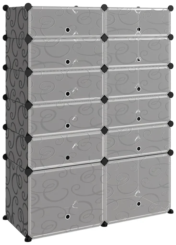 vidaXL Schoenenrek 94x37x125 cm polypropeen zwart