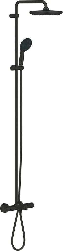 Grohe QuickFix Vitalio Start 250 regendoucheset met bad-thermostaatkraan Ø25cm mat zwart