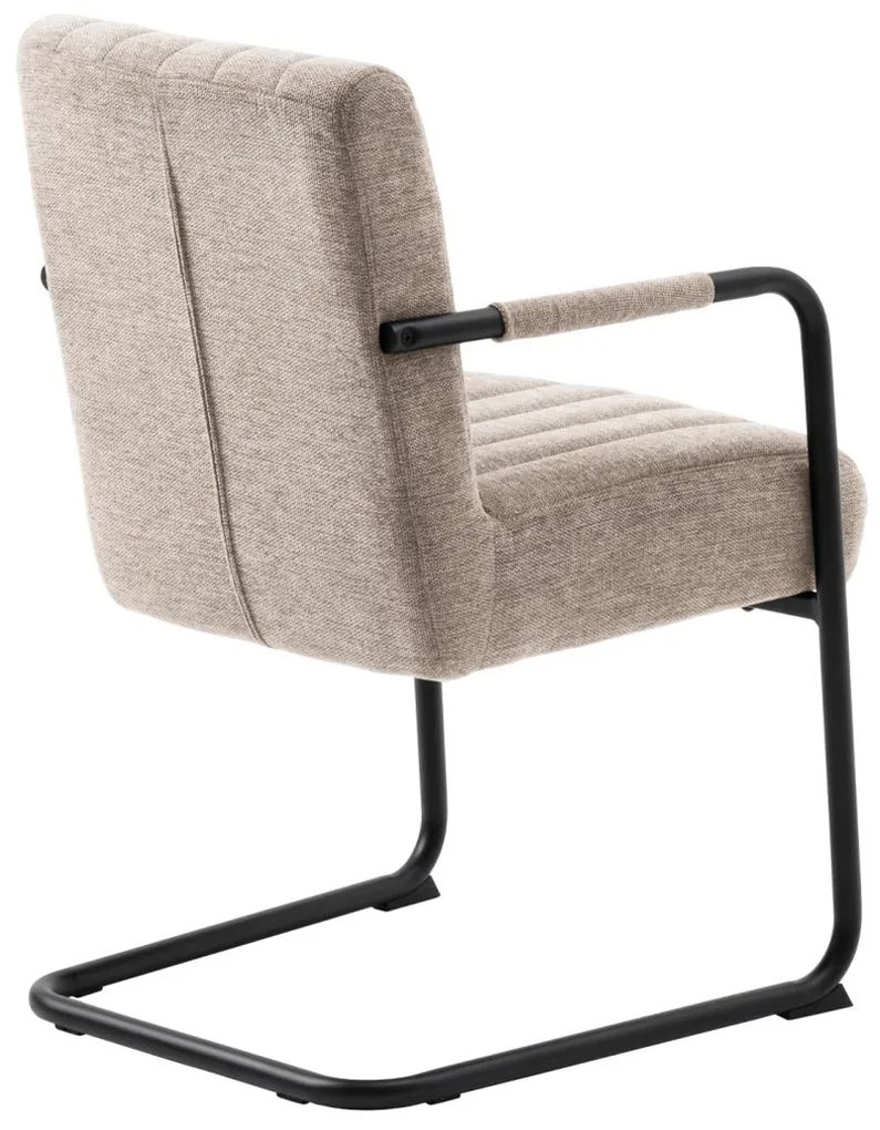 Eetkamerstoel Beige Met Armleuning