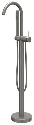 IVY Bond Badmengkraan Vrijstaand - draaibare uitloop - 150cm - Doucheslang - Staafhanddouche - Geborsteld metal black PVD 6303066