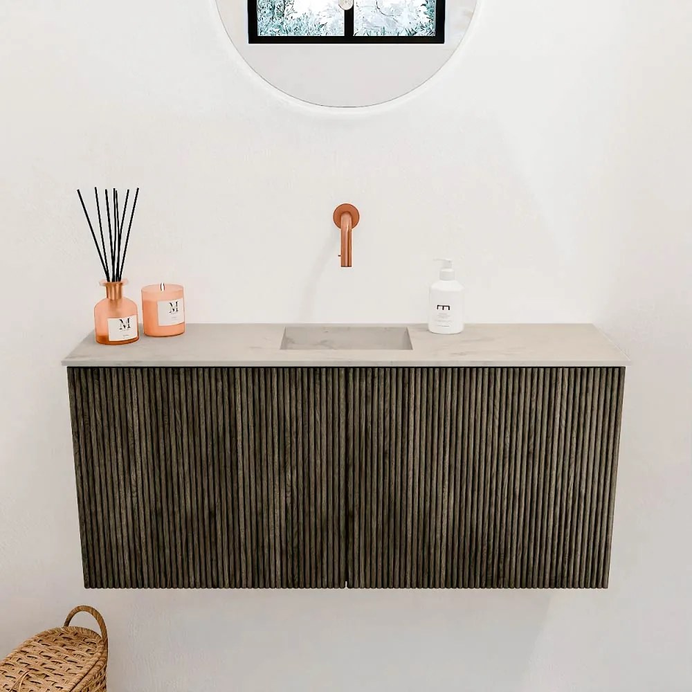 Mondiaz Joya DLux 90cm toiletmeubel shadow met wastafel faye midden zonder kraangat opalo