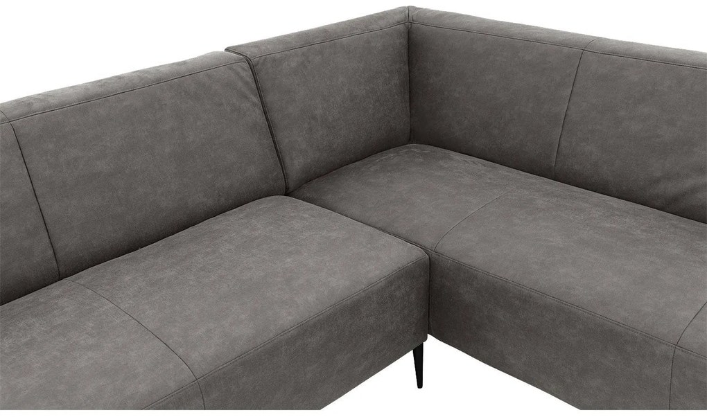 Goossens Key West grijs, micro leer, 2,5-zits, modern design met ligelement rechts