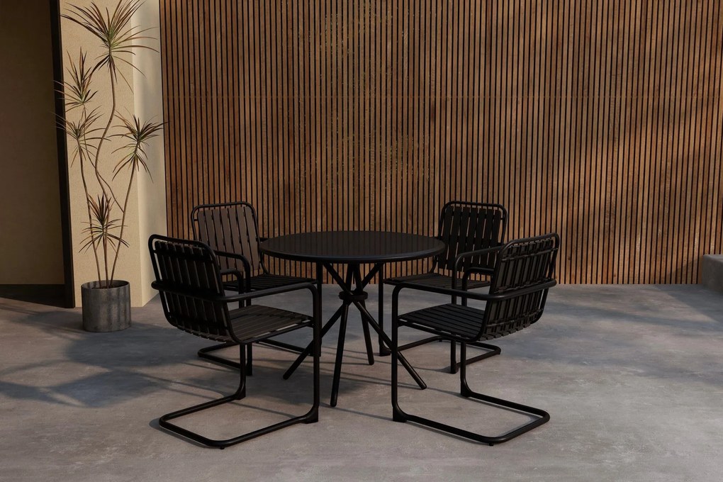 The Outsider Ronde Diningset - Bram - Zwart - 5 delig - The Outsider