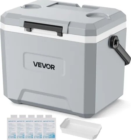 VEVOR Koelbox 16L, Passieve Koelbox, Houdt Inhoud 48 uur Koel, Geïsoleerde Box met IJsvak en Stevig Handvat, Koelbox zonder Elektrisch, Ultralicht voor Kamperen, Concerten en Sport