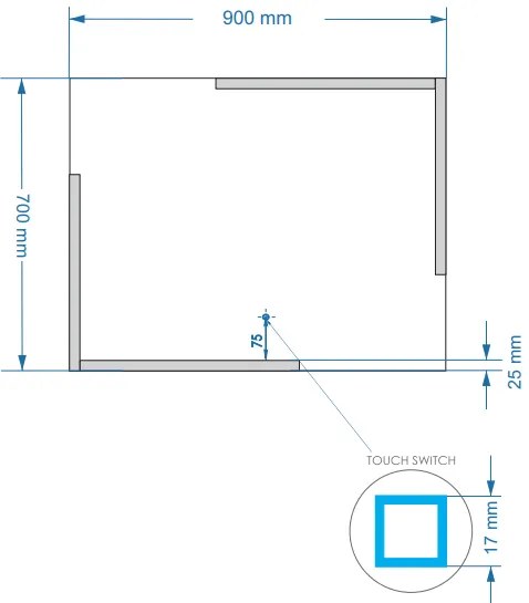 Sanigoods Line spiegel met LED-verlichting en verwarming 90x70cm