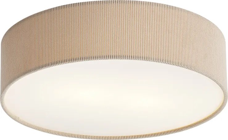 Moderne plafondlamp taupe met velours kap 38cm 2-lichts - Luz