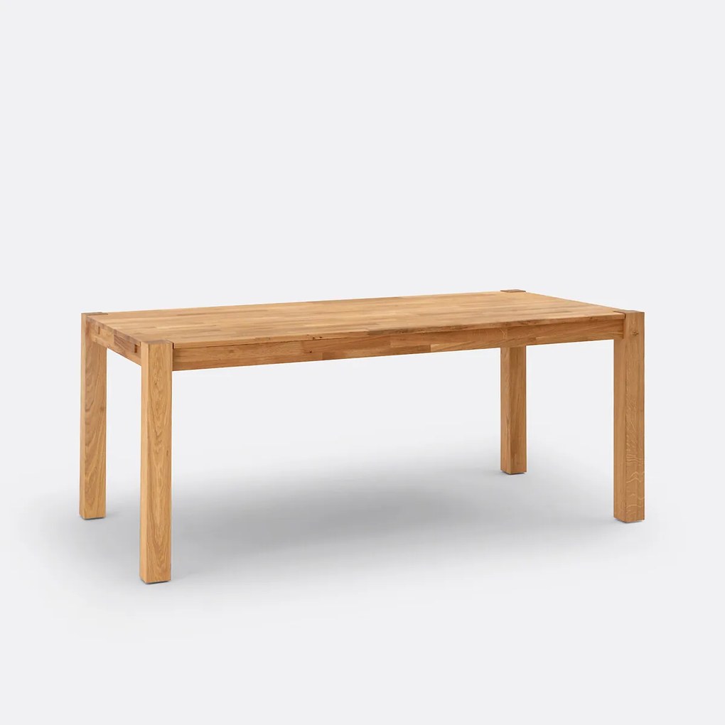 Uitschuifbare eiken eettafel, 6 tot 10 couverts, ADELITA