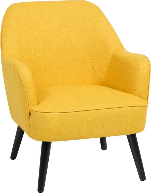 Fauteuil geel - armstoel - oorstoel - relaxfauteuil - gestoffeerde fauteuil - LOKEN