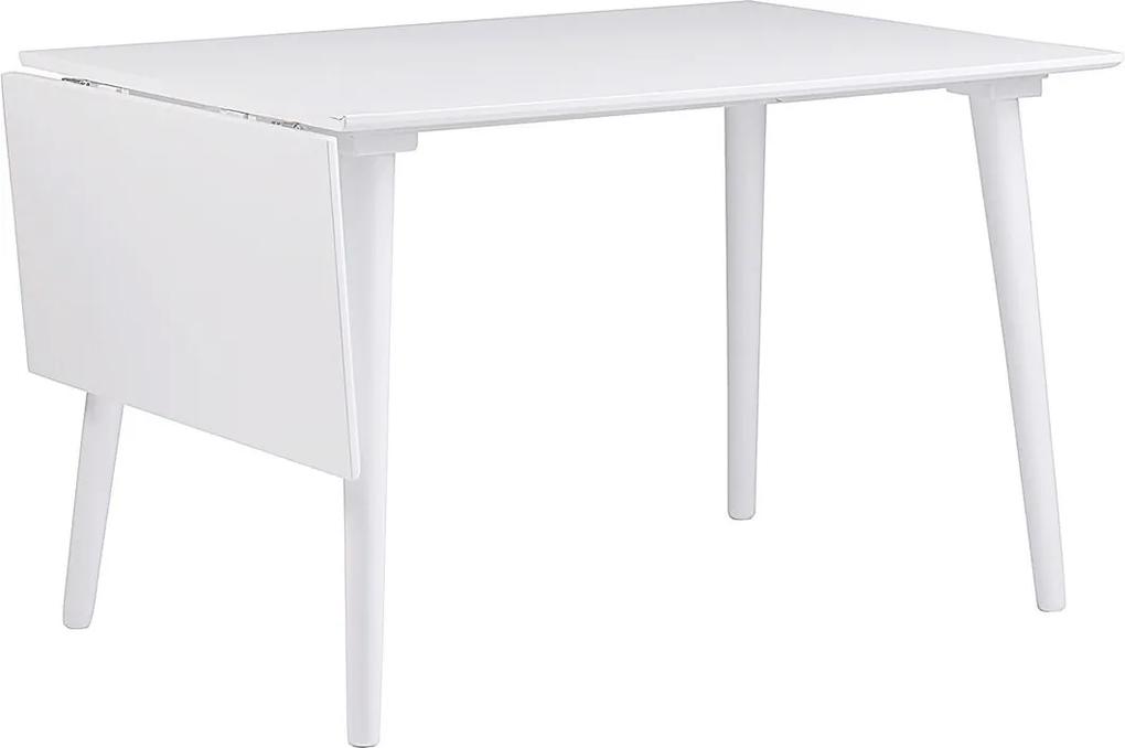 Nordiq Lotta Matbord - Houten uitklaptafel - L120 x B80 x H75 cm - Wit - Eettafel - Eetkamertafel - verlengbaar - Eikenhout - Vintage - Design - Witte tafels