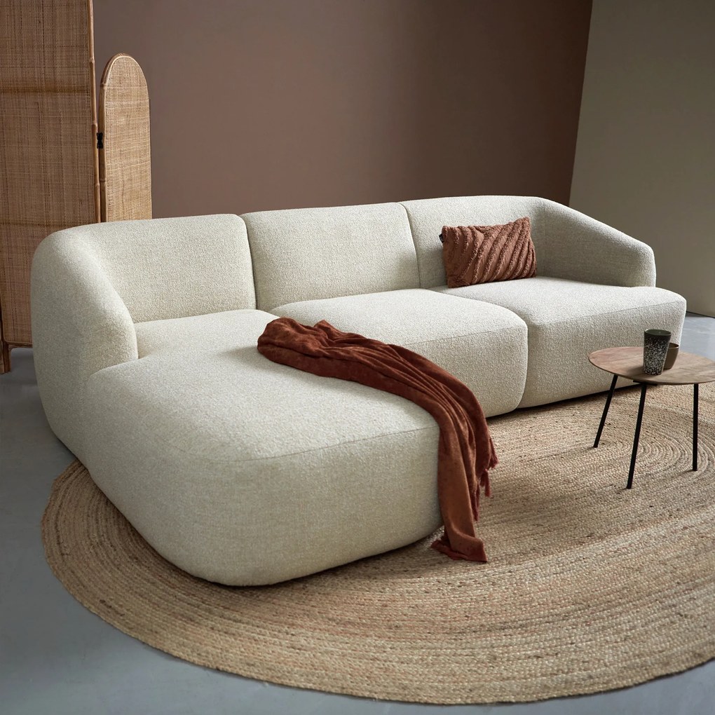 Kleine Hoekbank Beige Hoek Links