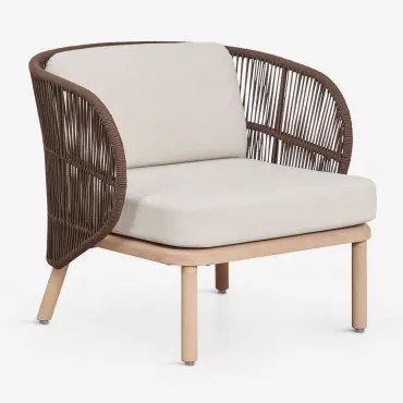 Fauteuil Van Acaciahout En Gevlochten Touw Capri Bruin – Chocolade - Sklum