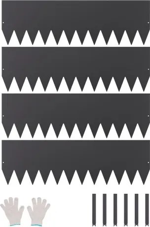 VEVOR Gazonrand, Set van 4, 1016x304,8x1,5 mm, Roestbestendige metalen rand voor bloembedden, border, gazonrand, eenvoudig te installeren, afscheiding voor bloembedden, tuinpaden, zwart