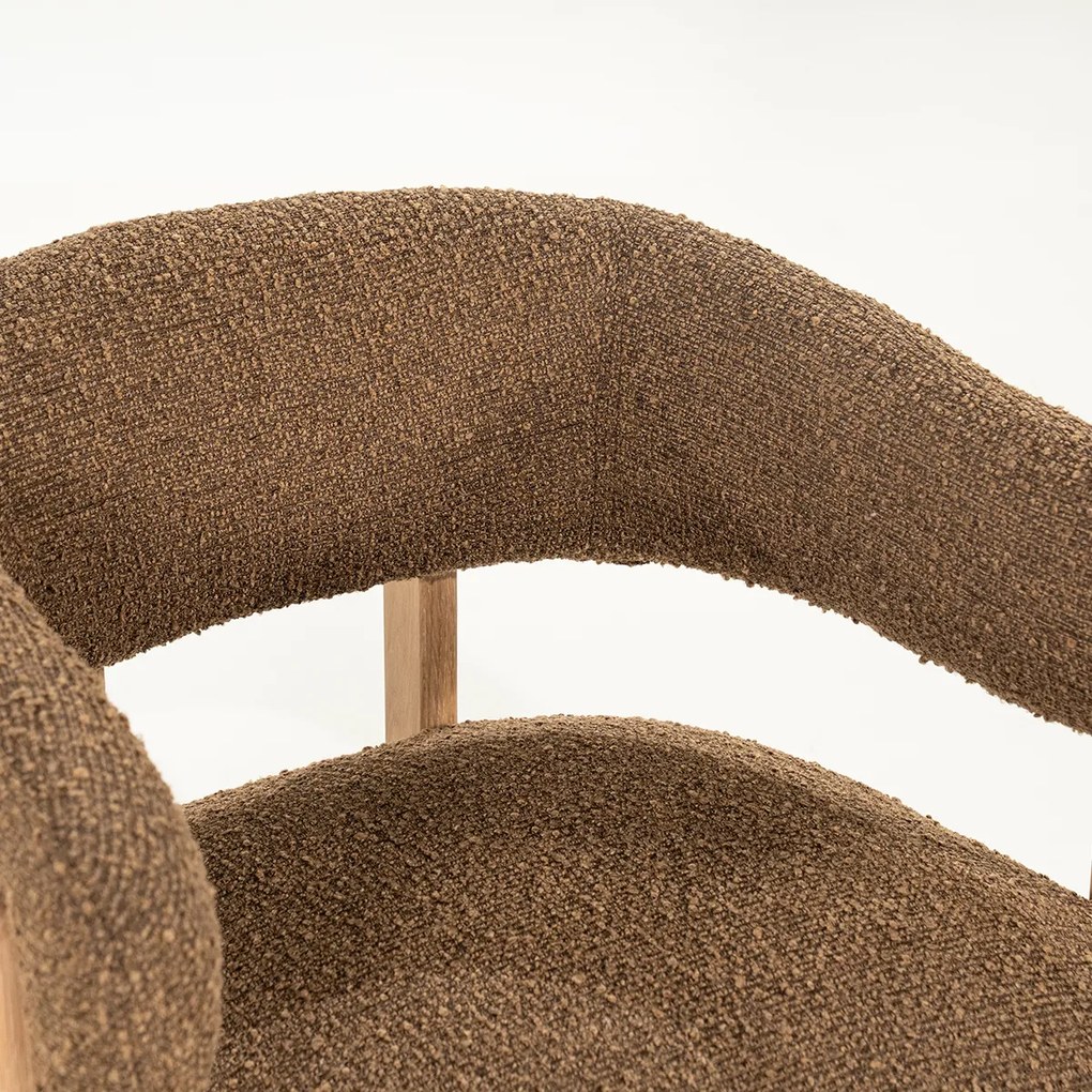 Armleuningstoel Boucle Bruin